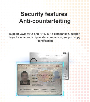 Scanner de passeport OCR à profondeur de couleur de 24 bits pour appareils de vérification d'identité d'aéroport/hôtel