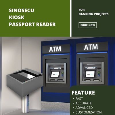 2 secondes Vitesse de numérisation USB 2.0 Interface SINOCECU Kiosque Numérisateur de passeport OCR MRZ Lecteur