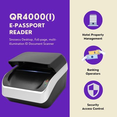 L'éclairage ICAO Doc 9303 Passeports Full-Page MRZ Lecteur de passeports avec SDK sans RFID