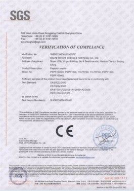 Kiosque de numérisation de passeports pour les clients de l'hôtel Scanner de documents de vérification de la fenêtre Taille 127mm*88mm